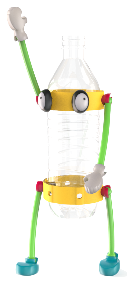 A waving bottle robot
