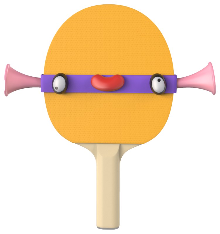 A creature made from a table tennis paddle